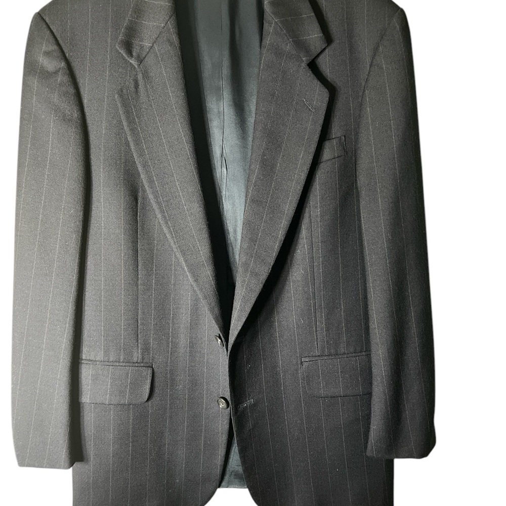 Oscar de la Renta Black Sport Coat with Refined Texture